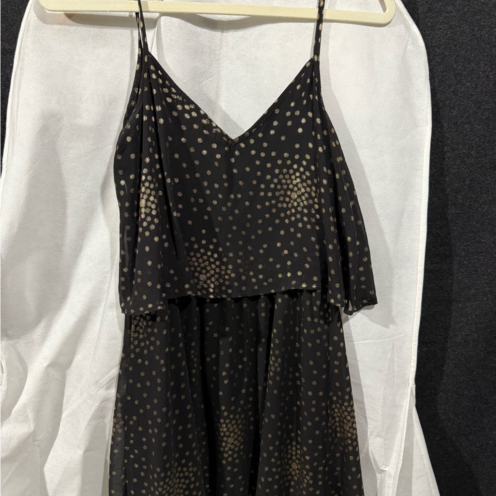 Forever 21 Black Maxi Dress with Gold Dots